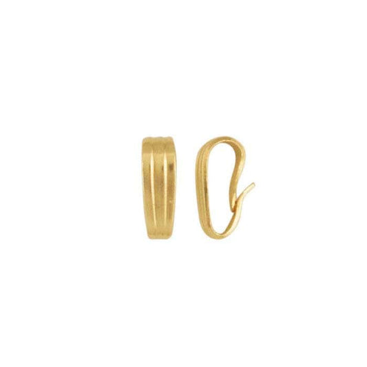 14K Yellow Gold Snap-On Pendant Bail, 7.3 x 2.4mm