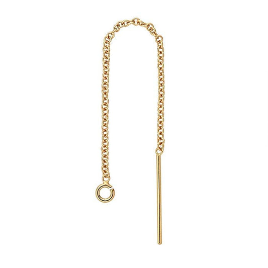 14/20 Yellow Gold-Filled Cable Chain Ear Thread with Open Ring