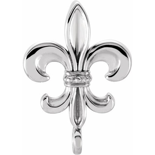 Fleur-de-Lis Hidden Bail with Ring, available in Sterling Silver, 14k yellow gold and 14k white gold