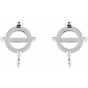 Round 4-Prong Claw Cabochon Earring Top available from 3 to 6mm in Sterling Silver and 14k gold   - sold in pairs