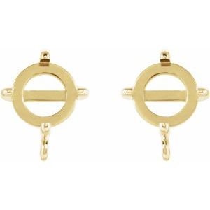 Round 4-Prong Claw Cabochon Earring Top available from 3 to 6mm in Sterling Silver and 14k gold   - sold in pairs