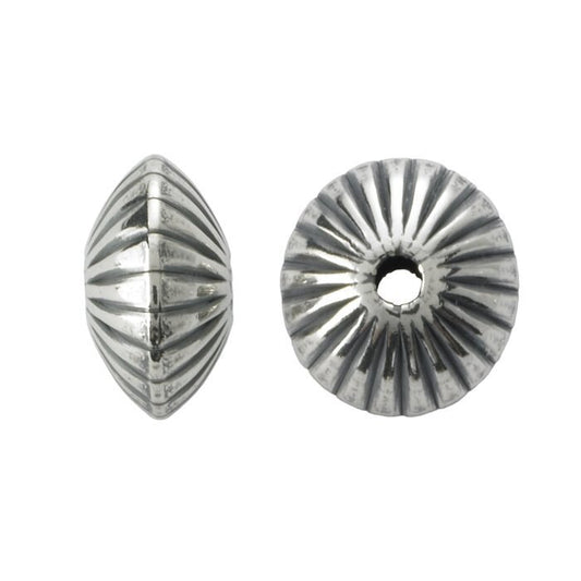 10 Sterling Silver Oxidized Corrugated Saucer Bead, 2 sizes available