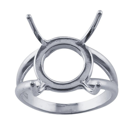Sterling Silver 12 x 10mm Freeform Ring Mounting, choose your setting size anf ring size