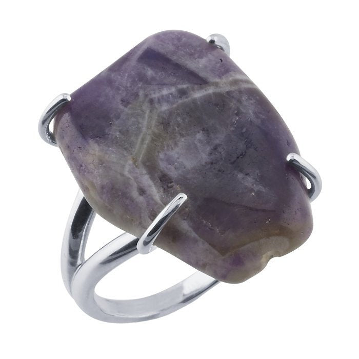 Sterling Silver Split Shank Ring Mounting: 12 x 10mm Freeform Setting