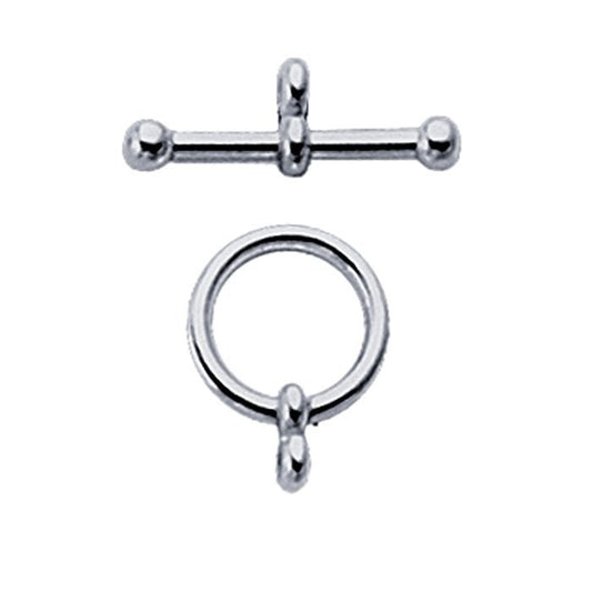 Argentium Silver Ball-End Toggle Clasp, 14.8mm