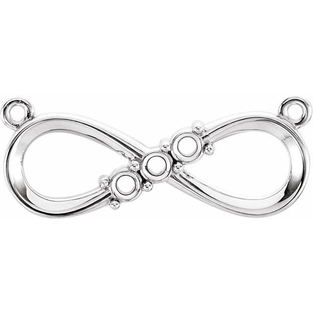 3-Stone Infinity-Inspired Pendant Mounting available in Sterling Silver and 14k gold