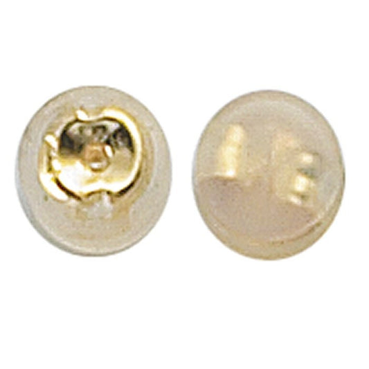 14K Yellow Gold Friction Ear Nut with Silicone Pad