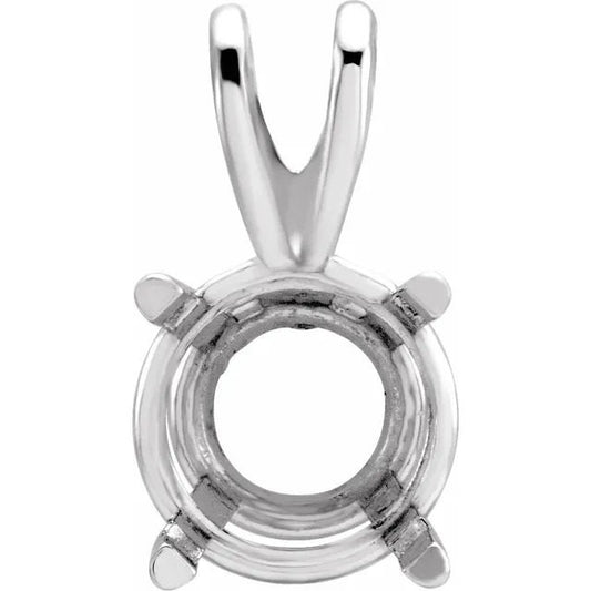 Round pre-notched basket solitaire pendant mounting, in 925 Sterling Silver or 14k Gold,  choose your size and gold metal.