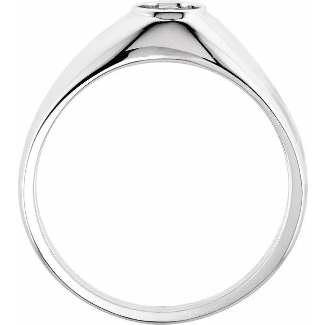Men's Ring Oval 7x5 Bezel Mounting, available in Sterling Silver or 14k yellow or white gold,
