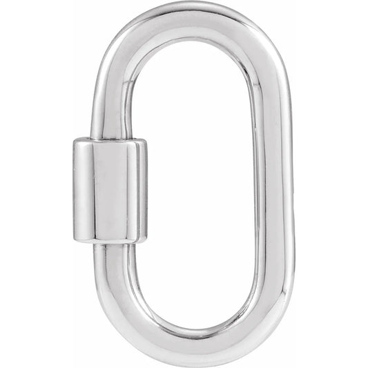 Sterling Silver 22x12 mm Carabiner Locking Clasp, also available in gold plated