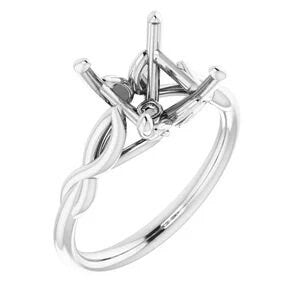 7 mm Square Solitaire Engagement Ring Mounting, custom build for your gemstone