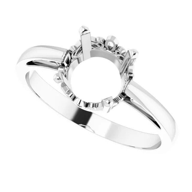 Sterling Silver or 14k Gold Solitaire Ring, Round, Choose your setting size.