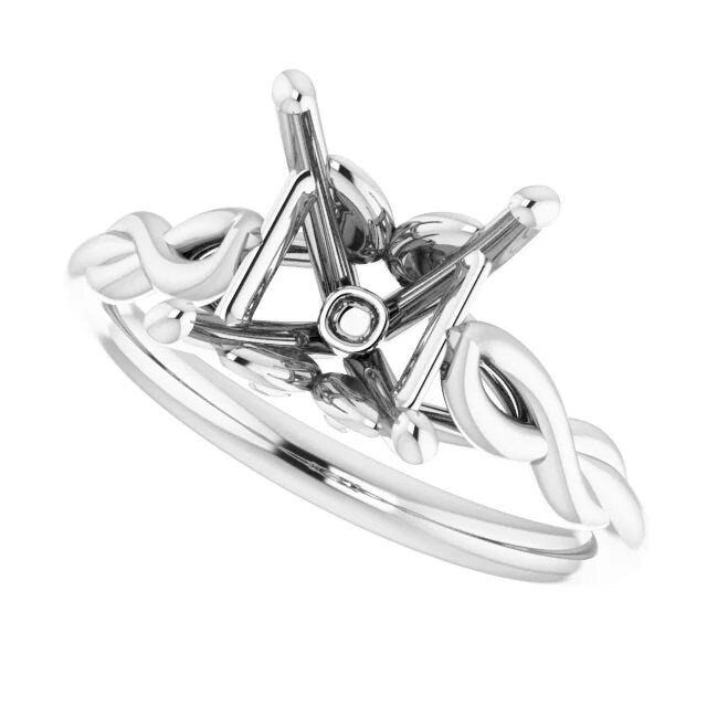 7 mm Square Solitaire Engagement Ring Mounting, custom build for your gemstone