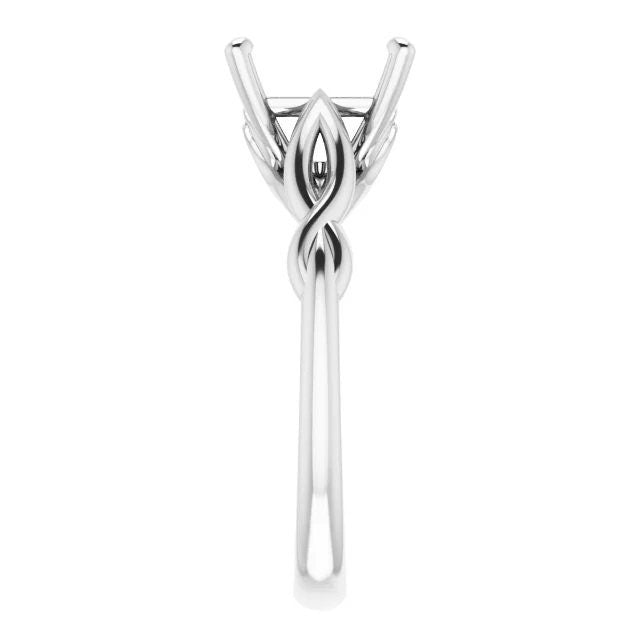 7 mm Square Solitaire Engagement Ring Mounting, custom build for your gemstone