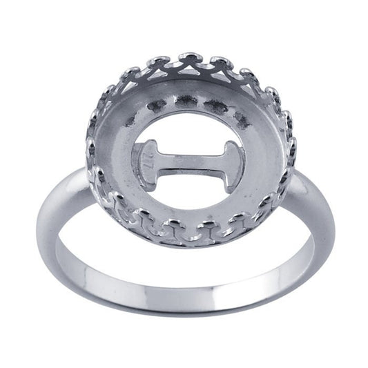 Sterling Silver  Round Gallery Wire Bezel Ring Mounting, choose your size