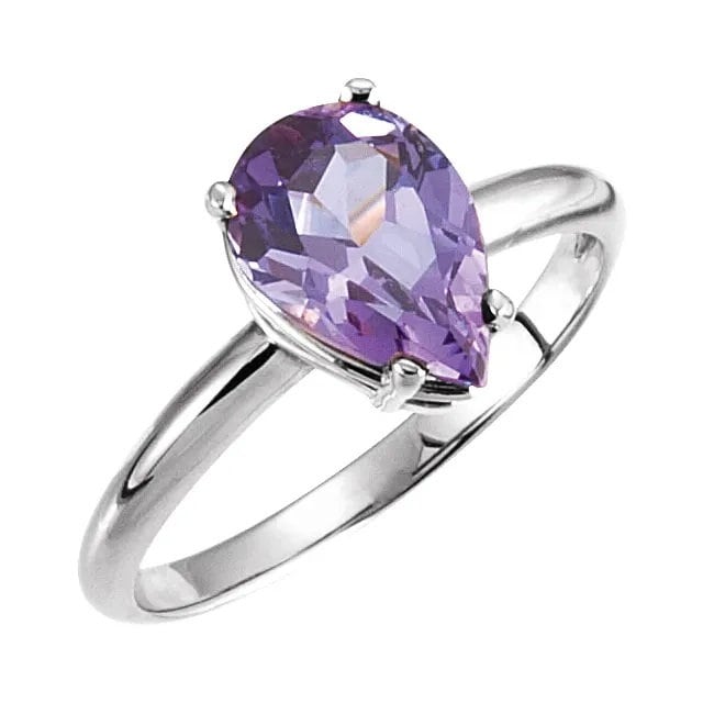 Pear Solitaire Ring Mounting, 14K  White or Yellow Gold, choose your setting size.