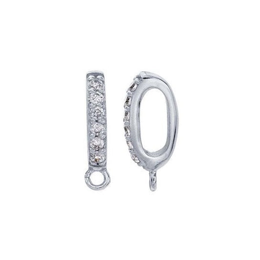 14K White Gold Diamond-Set Pendant Bail with Ring