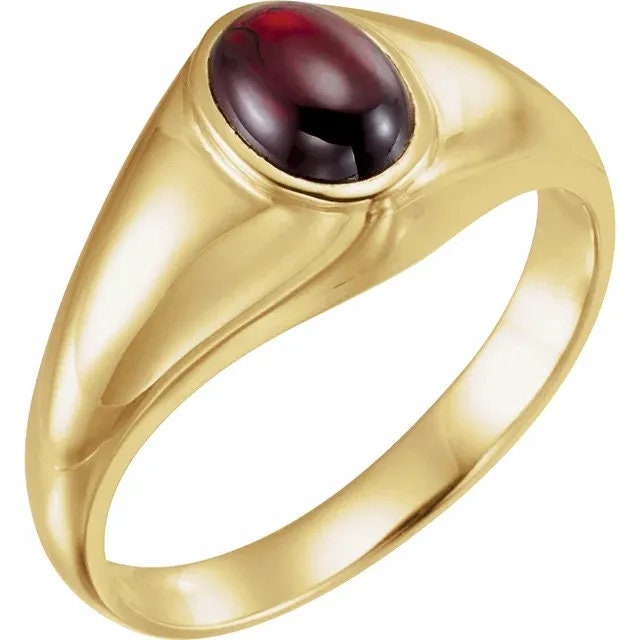 Men's Ring Oval 7x5 Bezel Mounting, available in Sterling Silver or 14k yellow or white gold,