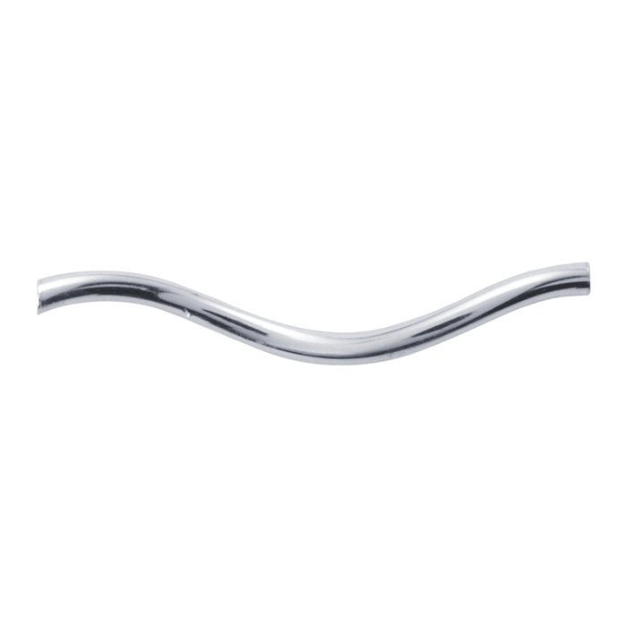 20 Sterling Silver 17.4mm Wavy Curved Tube Beads