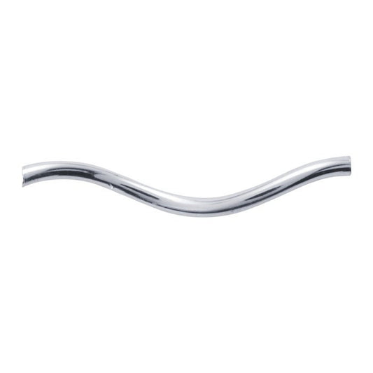 20 Sterling Silver 17.4mm Wavy Curved Tube Beads