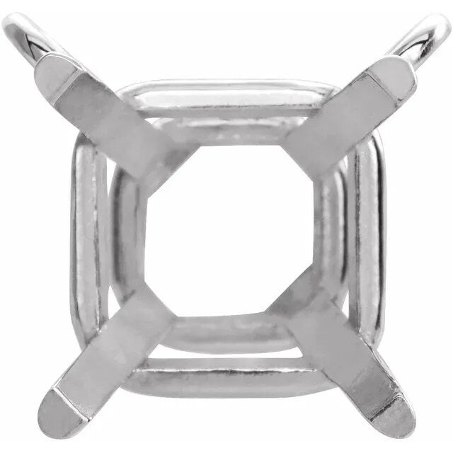 14k Gold Square 4-Prong Necklace Center Mounting