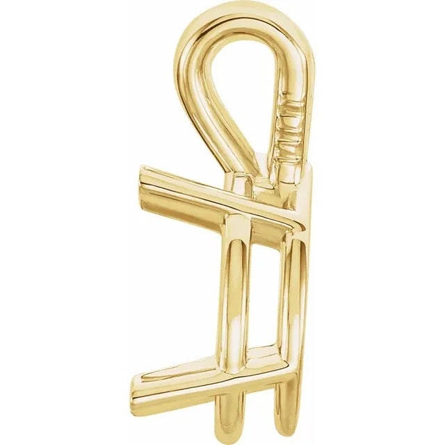 Marquise 4-Prong Pendant Mounting, Basket Setting available in Sterling Silver, or 14k Gold and W Gold, different sizes available