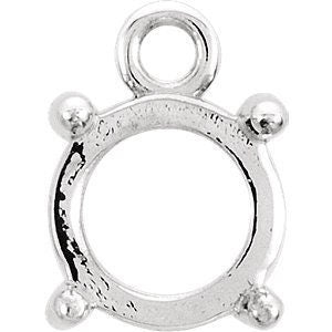 14k round dangle for cabochon stone, your choice of solid white, yellow, or rose gold. different sizes available