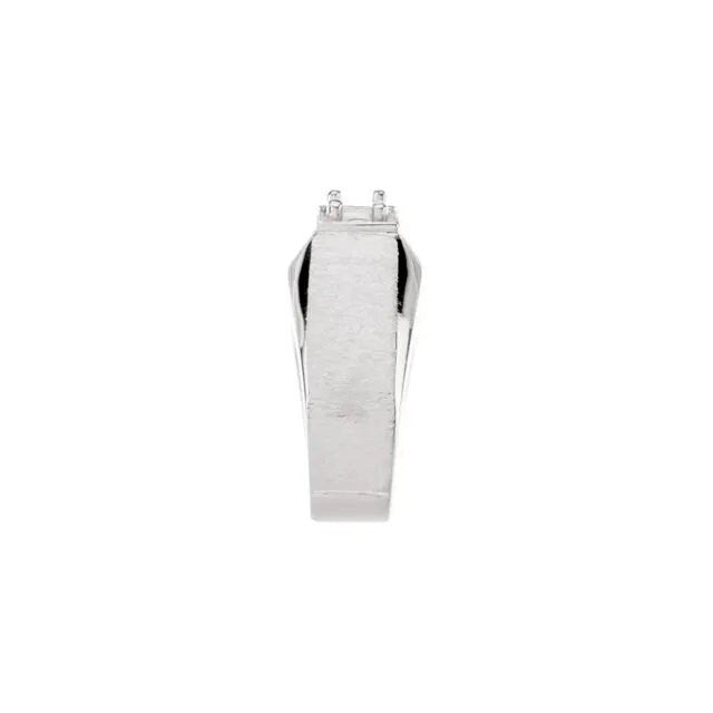 Men's Round Three-Stone Ring Mounting 4.4mm Prong, in Sterling silver, 14k Twotone, 14k Y Gold, 14k W gold