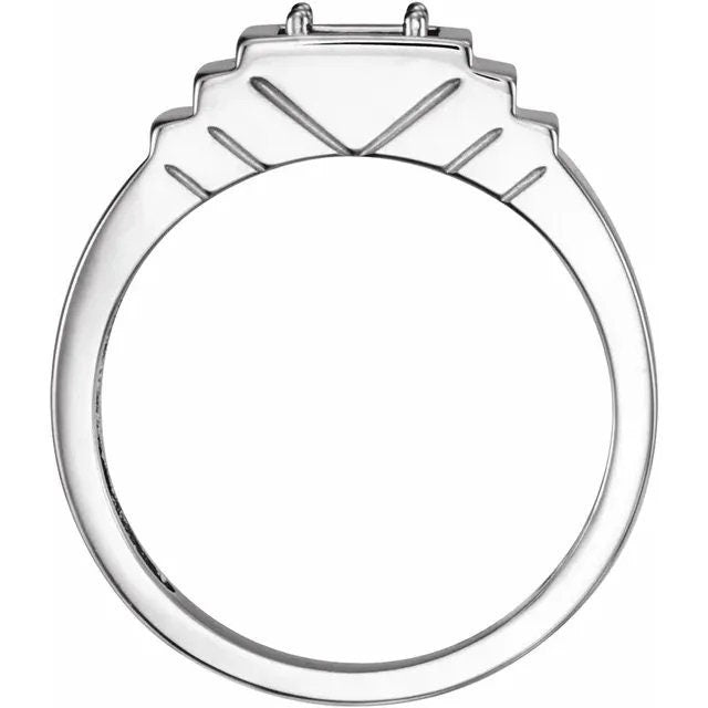 Men's Solitaire Ring Mounting, 6mm Round, in Sterling Silver, 14k Yellow Gold, or 14k White Gold