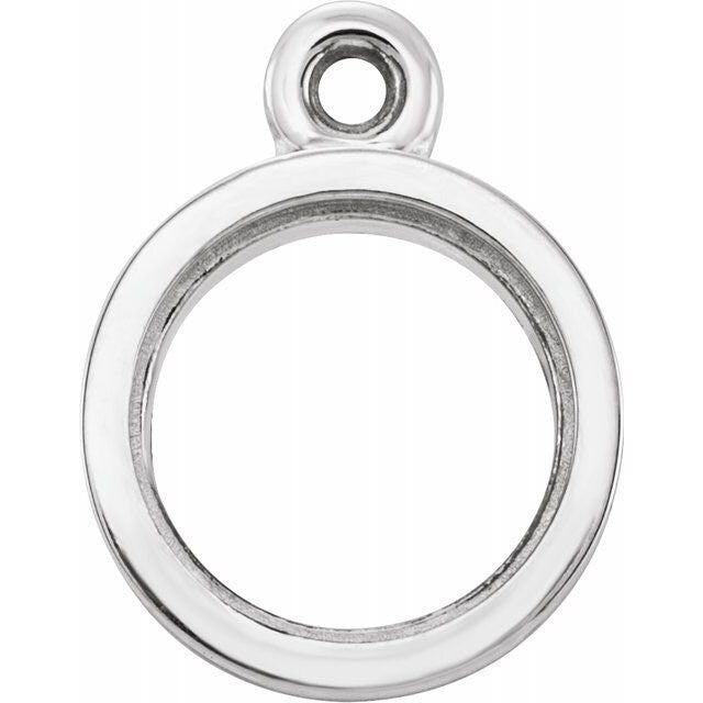 14k round bezel dangle, choose your size and metal color