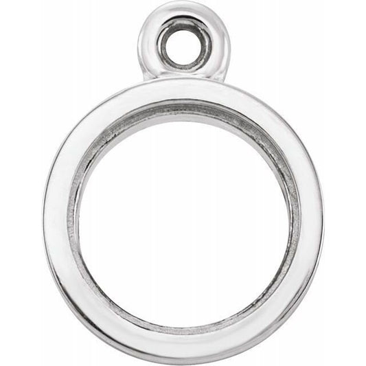 14k round bezel dangle, choose your size and metal color