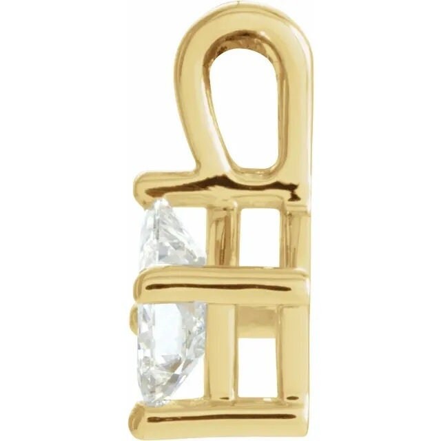 Square 4-prong basket pendant mounting, available in sterling silver, 14k yg and 14k wg, many sizes to choose