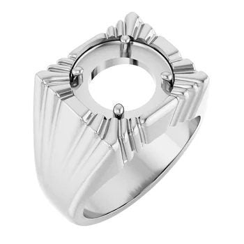 Sterling Silver Ring Mounting: Custom Gemstone Setting, Mens Size 10