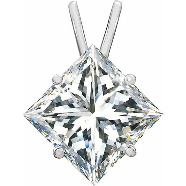 Square 4-Prong Pendant Mounting available in different sizes and metals