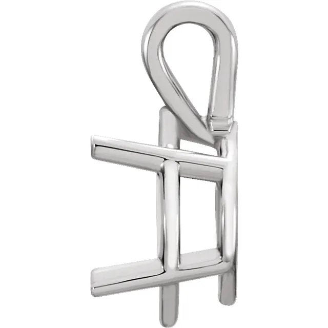 Square 4-Prong Pendant Mounting available in different sizes and metals