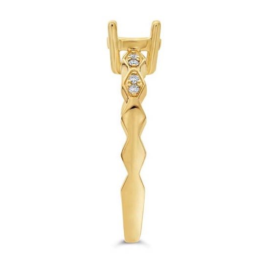Semi-Mount Engagement Ring Mounting, 14K Yellow Gold 6.5mm Round