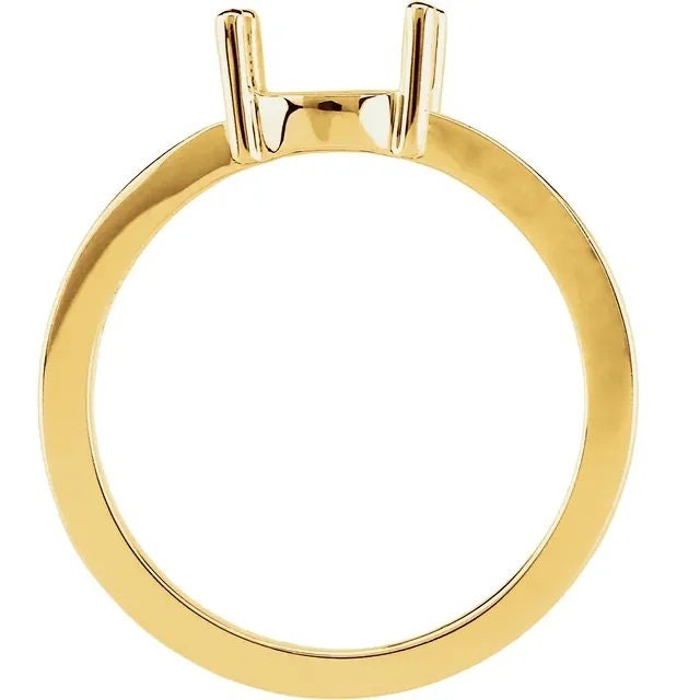 Oval Solitaire Ring Mounting in Sterling Silver or 14k Gold, Different Setting Sizes and Custom Sizes Available.