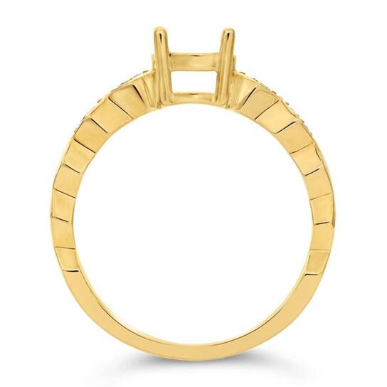 Semi-Mount Engagement Ring Mounting, 14K Yellow Gold 6.5mm Round