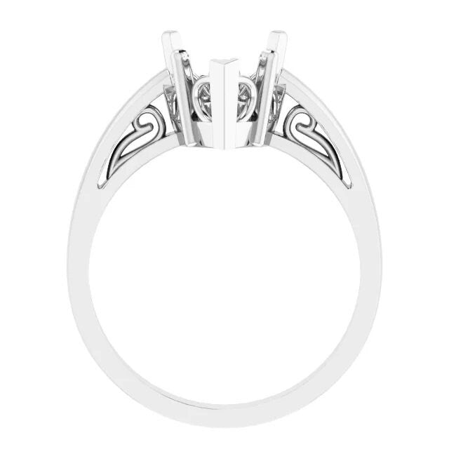 Pear 5-Prong V-End Solitaire Ring Mounting, several sizes available in 925 Sterling Silver or 14k Gold and 10k Gold