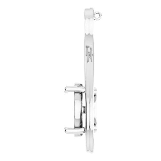Pendant Mounting in 925 Sterling Silver,available in round, oval, and Emerald cut