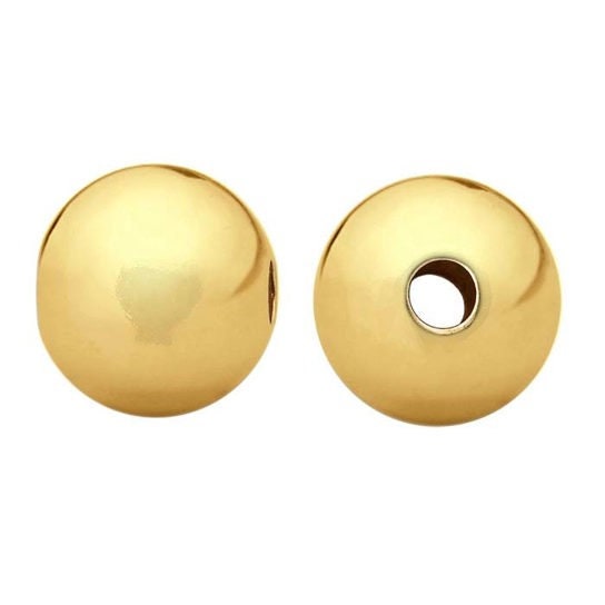 2 - 14/20 Yellow Gold-Filled 8mm Round Seamless Bead, choose your size, sold in pairs