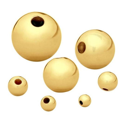 2 - 14/20 Yellow Gold-Filled 8mm Round Seamless Bead, choose your size, sold in pairs
