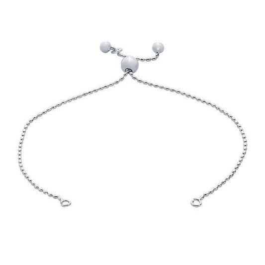 Sterling silver 1.2mm bead chain bracelet component, adjustable
