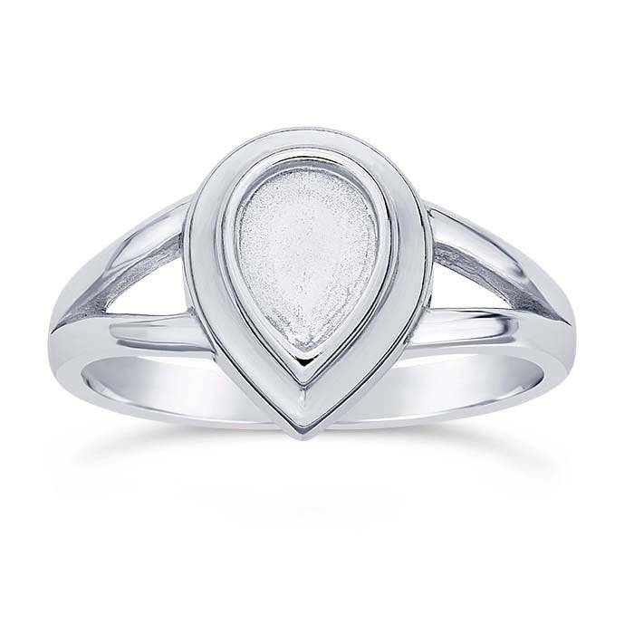 Sterling silver pear cabochon ring mountings