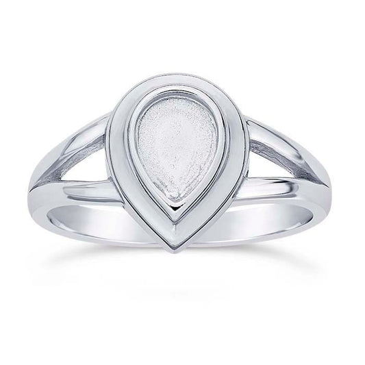 Sterling silver pear cabochon ring mountings