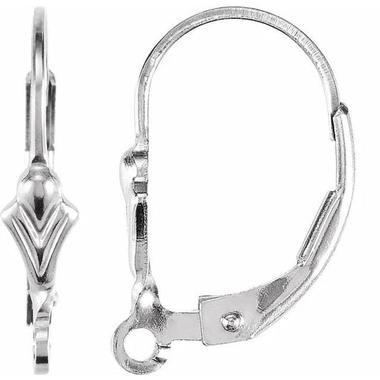 Fleur-de-lis lever back earring top, available in 14k , gold filled, and sterling silver