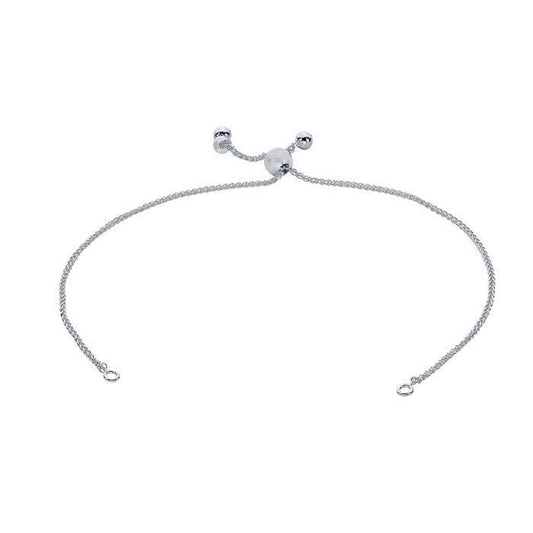 Sterling silver 1.3mm wheat chain bracelet component, adjustable