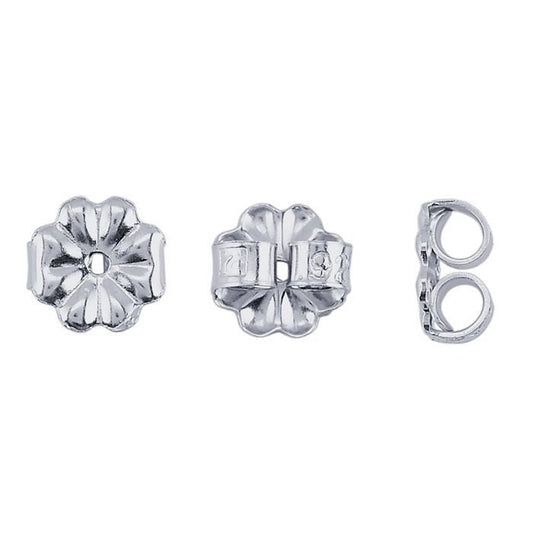 5.5mm medium-weight friction ear nuts, Sterling silver, Gold Filled, 14k Yelow gold, or 14k White Gold.