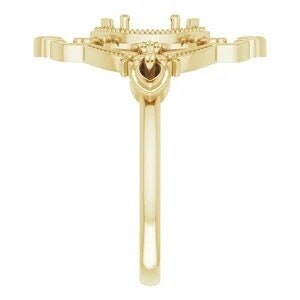 Vintage-inspired marquise ring mounting, available in  14k White Gold or custom-made in your choice of metal.