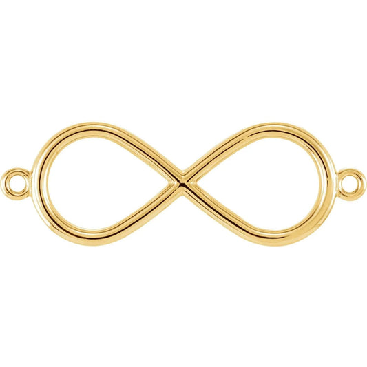 14k gold infinity-inspired bracelet center in rose gold, yellow gold, or white gold,